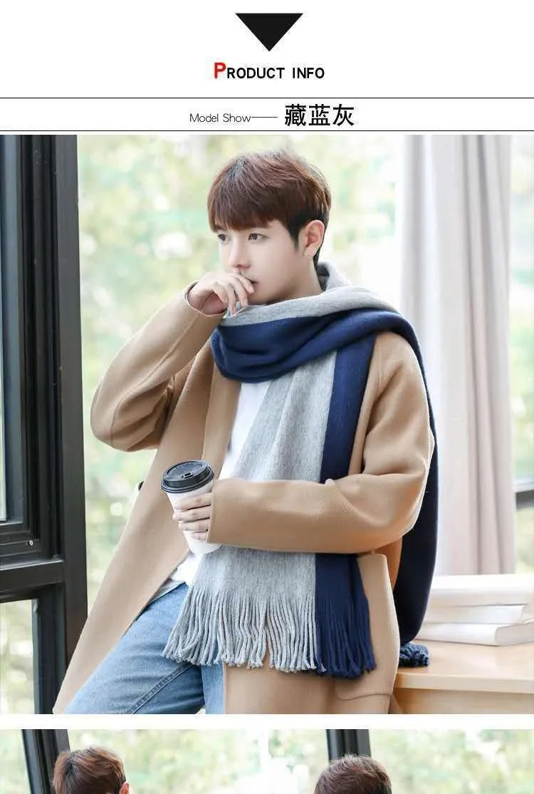 Herren Schal Winterschal Stola Schlauchschal Halstuch Wollschal Strickschal Loop