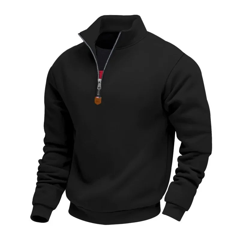 Herren Pullover Sweatshirt Troyer Pulli Sweater Stehkragen Zipper Langarmpulli