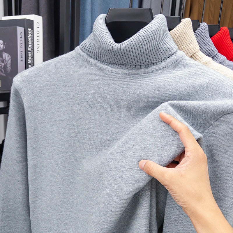 Herren Rollkragen Pullover Sweatshirt Leichter Pulli Sweater Shirt Langarmshirt