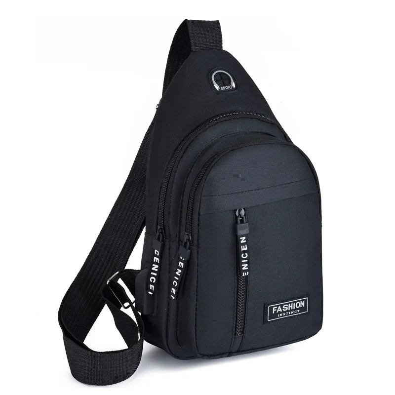 Zaino Monospalla Borsa Da Petto Marsupio Per Uomo Borsello Moto con Porta USB