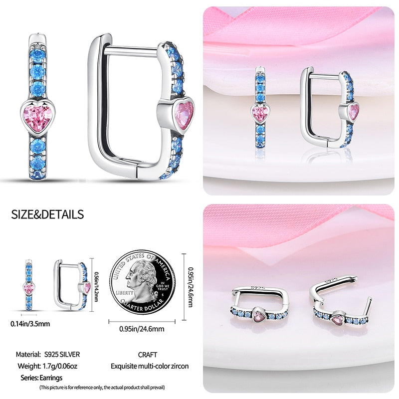 1 Paar Creolen aus 925 Sterling Silber Ohrringe Zirkonia Ohrstecker NEU