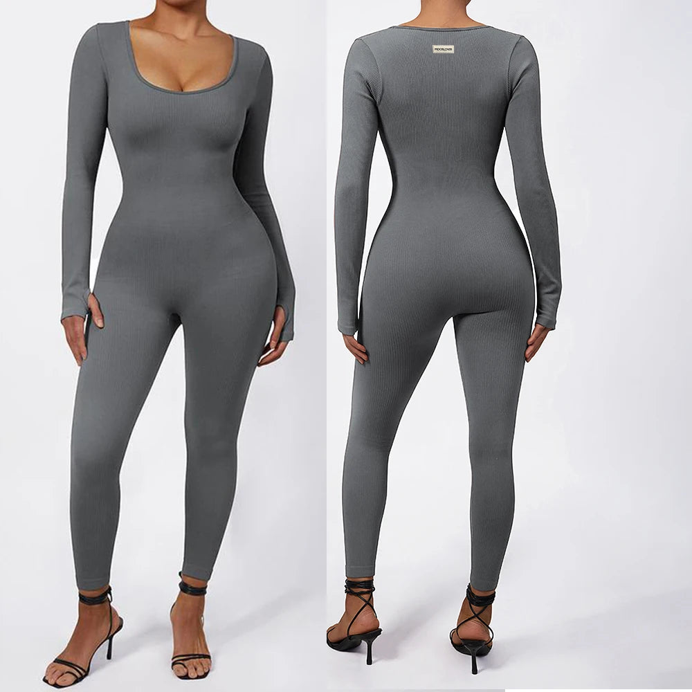 Damen Overall Bodycon Jumpsuit Streetwear Fitness-Strampler Playsuit Bodysuit