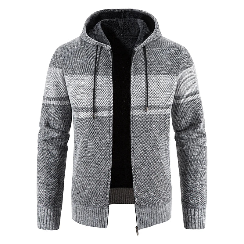 Herren Herbst Jacke Übergangsjacke Warme Sweatjacke Zipper Sweater Strickjacke