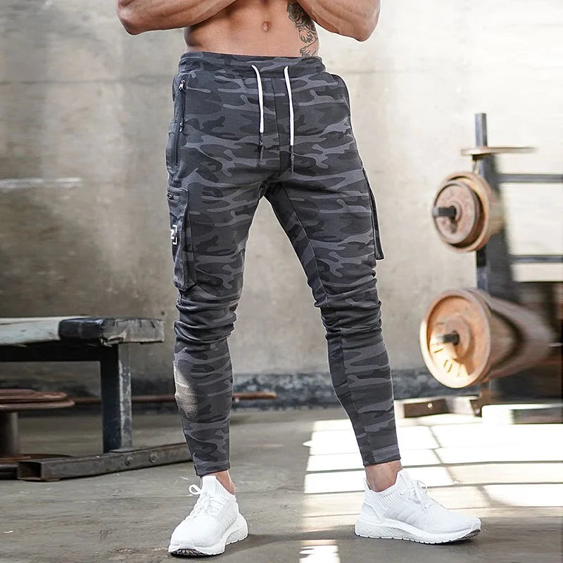 Herren Sporthose Jogger Jogginghose Sweatpants Trainingshose Cargo Hose mit Zip