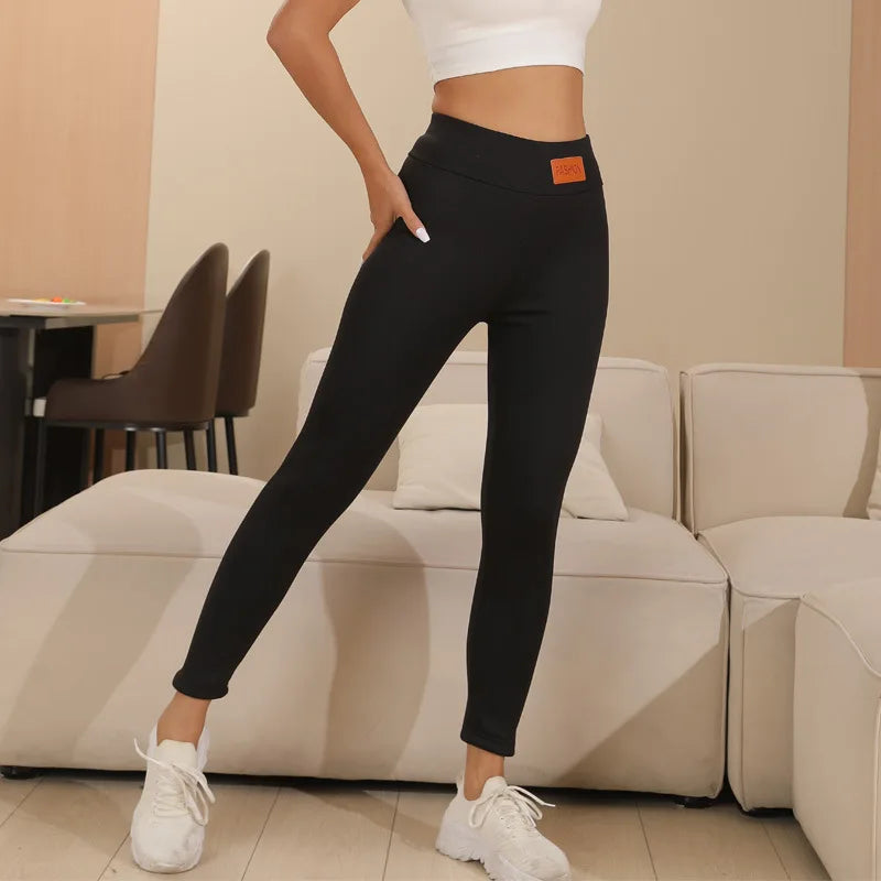 Frauen Hose Winter Leggins Warm Thermohose Innenfleece Blickdichte Strumpfhose