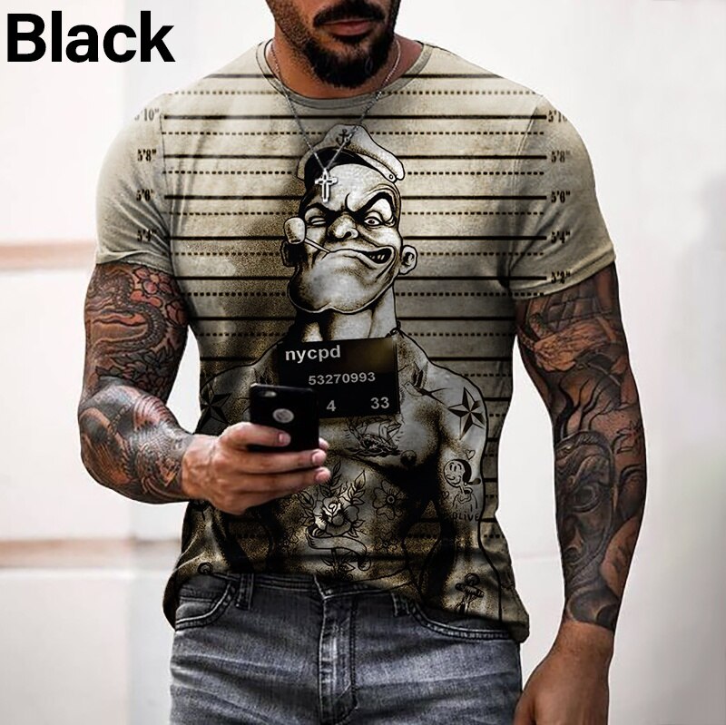Herren Fashion Vintage 3D T-Shirt Rundhals Unisex Sommer Streetwear