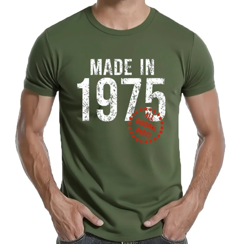 Herren T-Shirt Made In 1975 Shirt Unisex Streetwear Tank Top 100% Baumwolle
