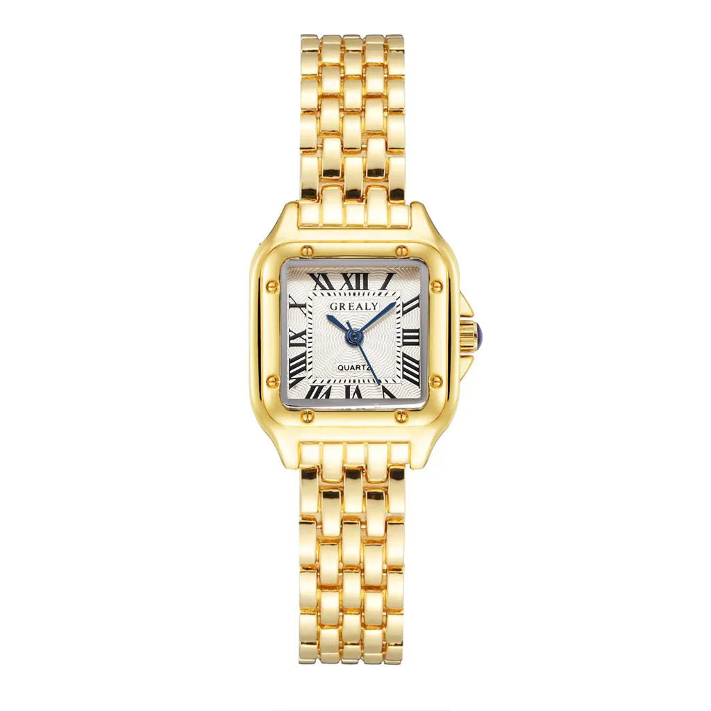 Damen Armbanduhr Armband Uhren Luxus Quarz Uhr Silber Gold Business Quarzuhr