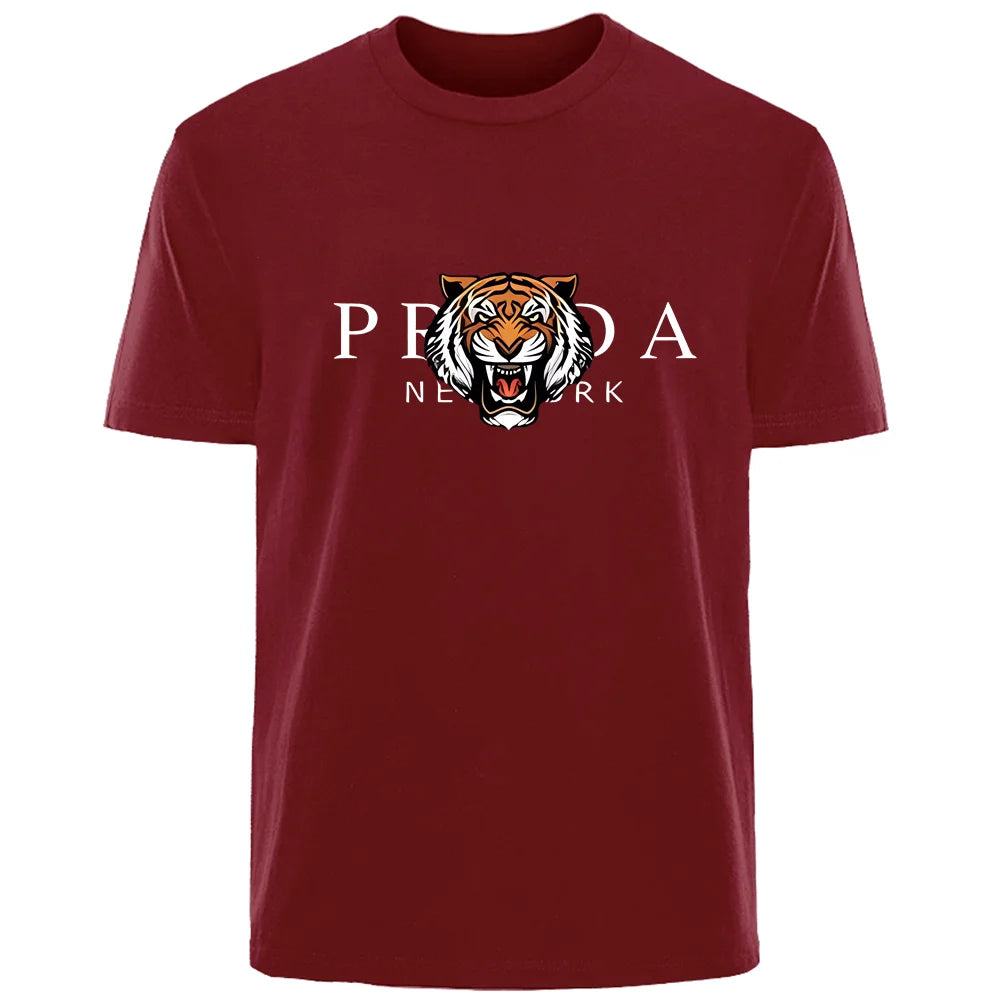 Männer T-Shirt Tiger Herrenmode Shirts Hemden Streetwear 100% Baumwolle Tank Top