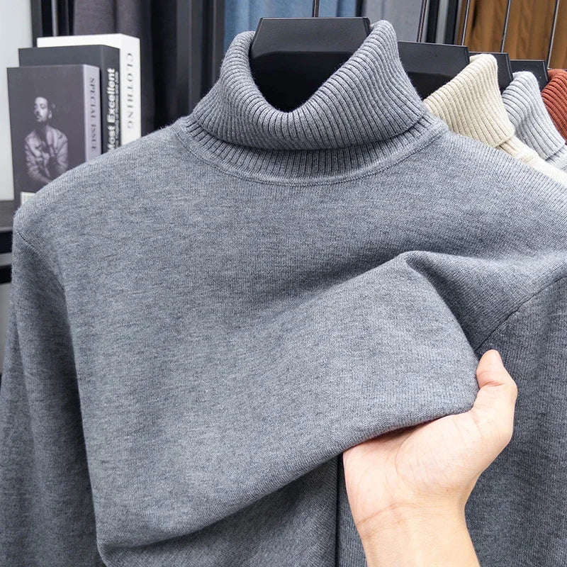 Herren Rollkragen Pullover Sweatshirt Leichter Pulli Sweater Shirt Langarmshirt