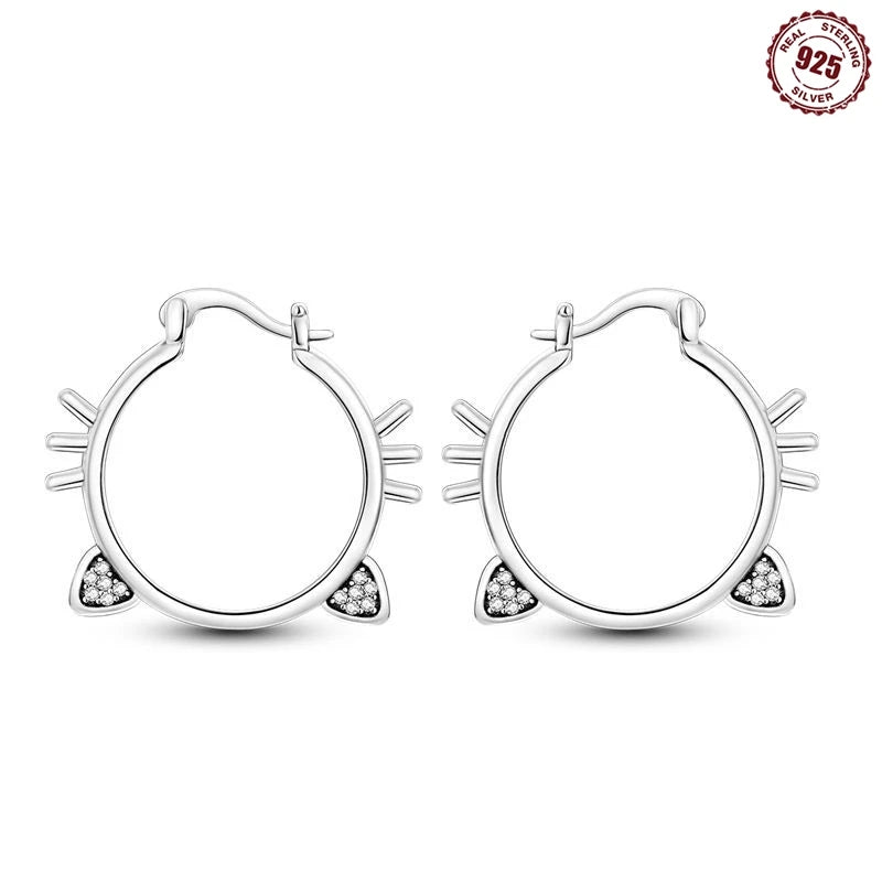 Funkelnde 925er Silber Creolen m. Zirkonia | Luxus-Qualität | Trend Ohrringe
