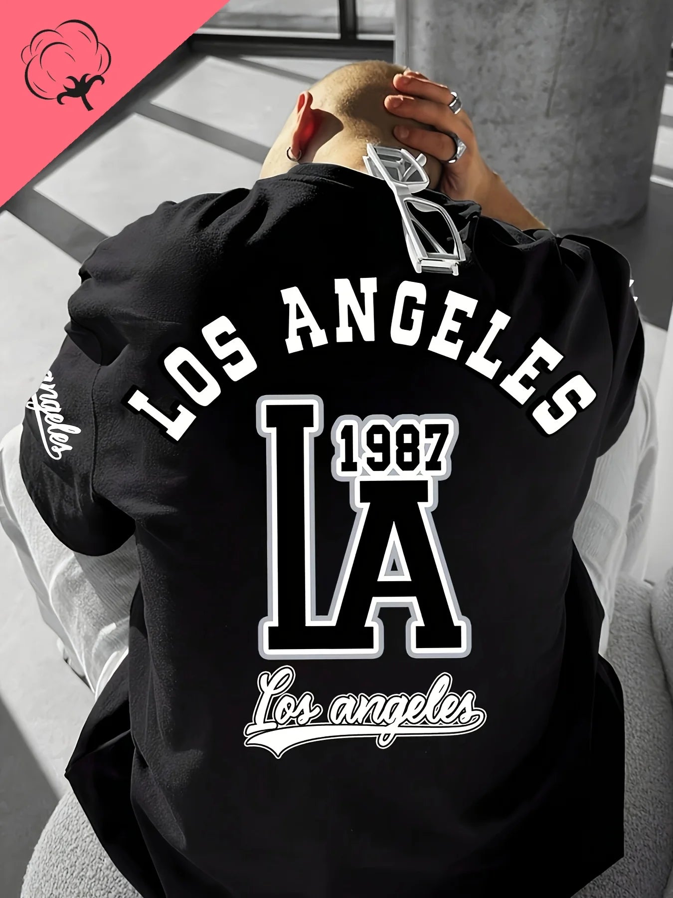 Herren T-Shirt Los Angeles Shirt Rundhals Streetwear Tank Top Hemd Polohemd