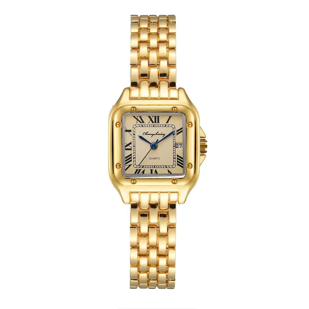 Damen Armbanduhr Armband Uhren Luxus Quarz Uhr Silber Gold Business Quarzuhr