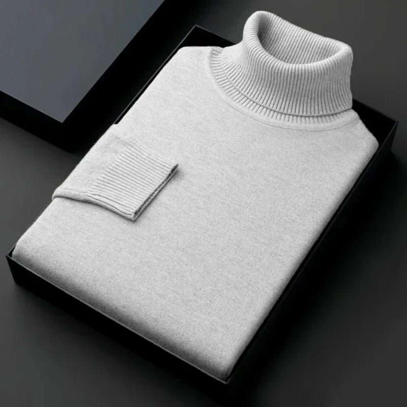 Herren Rollkragen Pullover Sweatshirt Leichter Pulli Sweater Shirt Langarmshirt