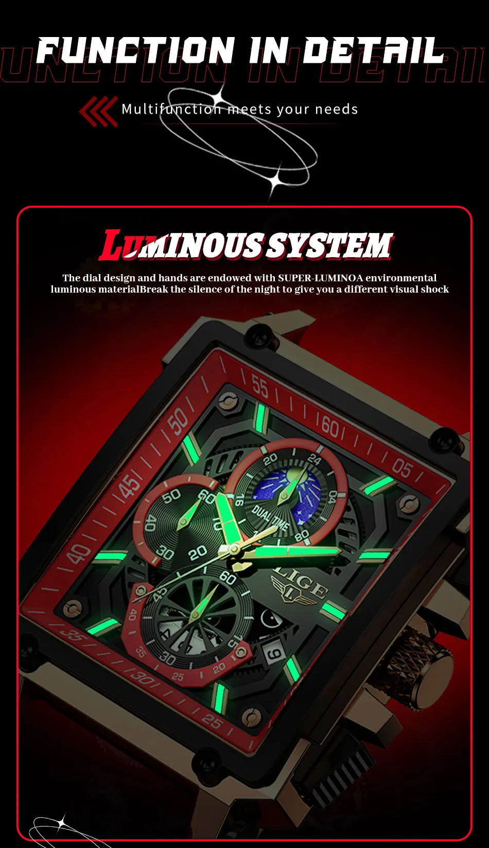 Orologio Uomo Quarzo Acciaio Inossidabile Orologio digitale Cronografo sportivo