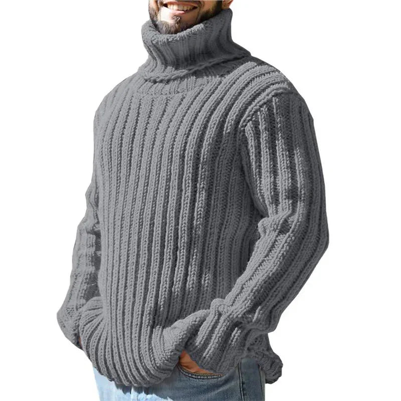 Herren Rollkragen Pullover Sweatshirt Pulli Zipper Sweater Shirt Langarmshirt