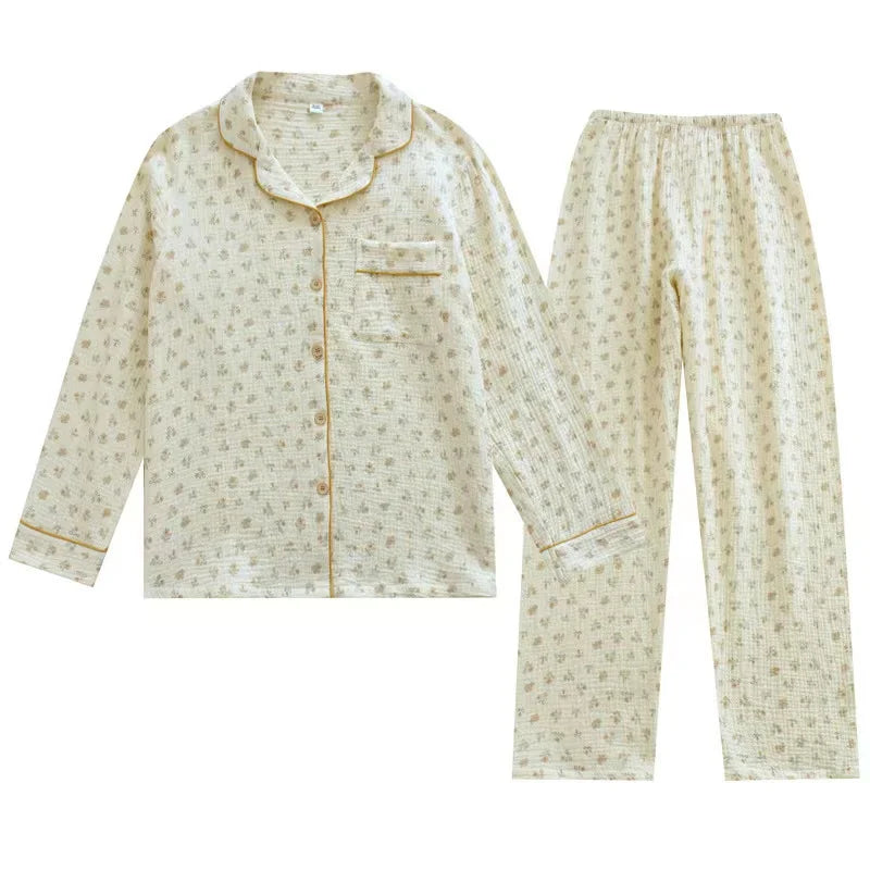 Pyjama für Damen Nachtwäsche Nachthemd Schlafanzug Zweiteiliger Hausanzug