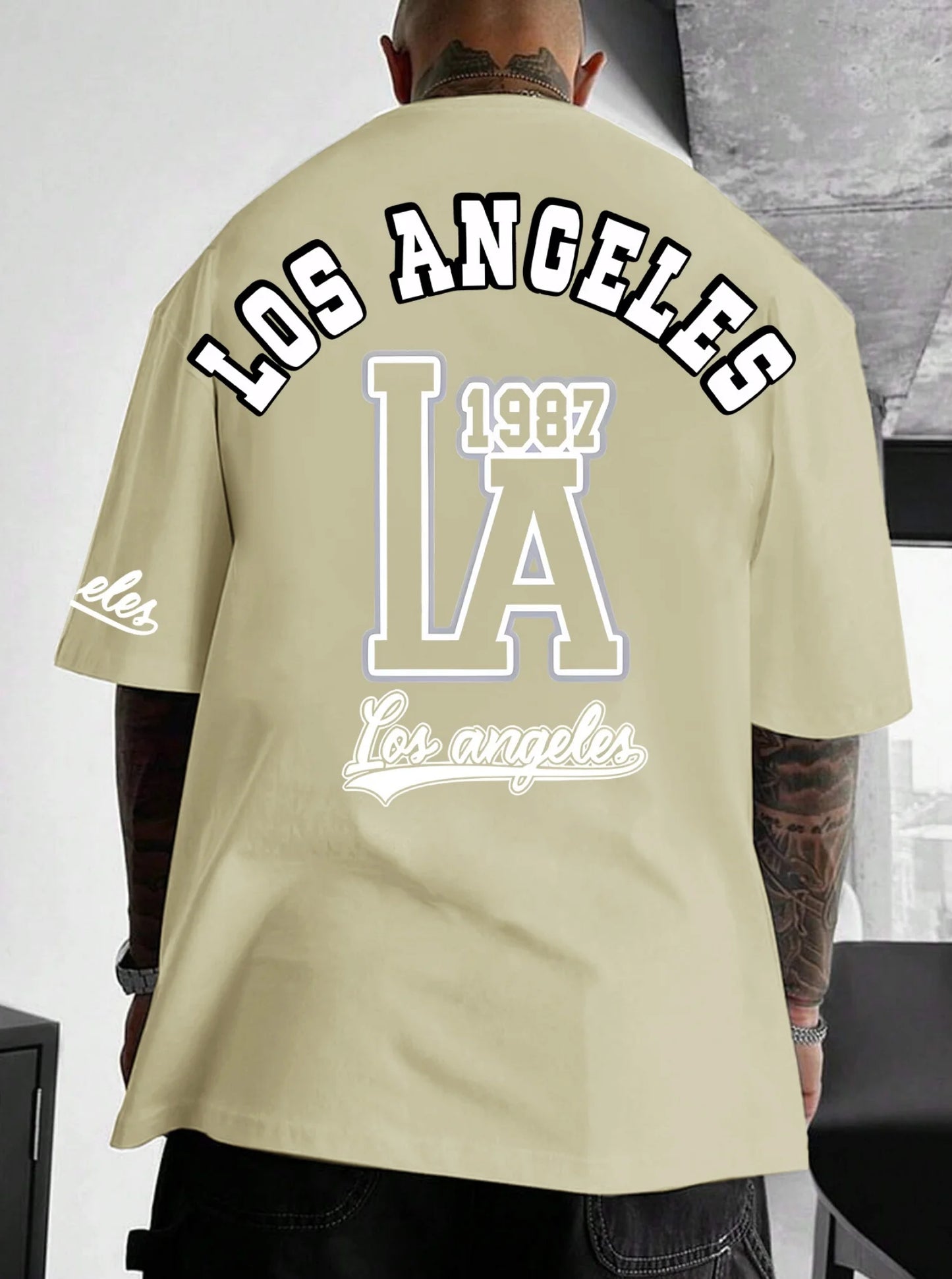 Herren T-Shirt Los Angeles Shirt Rundhals Streetwear Tank Top Hemd Polohemd