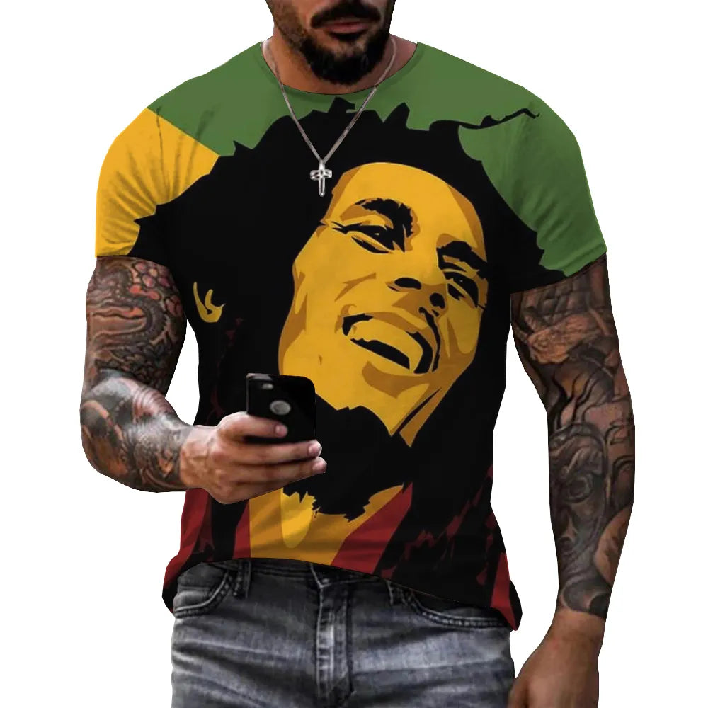 Herren Fashion Vintage 3D T-Shirt Rundhals Unisex Sommer Streetwear