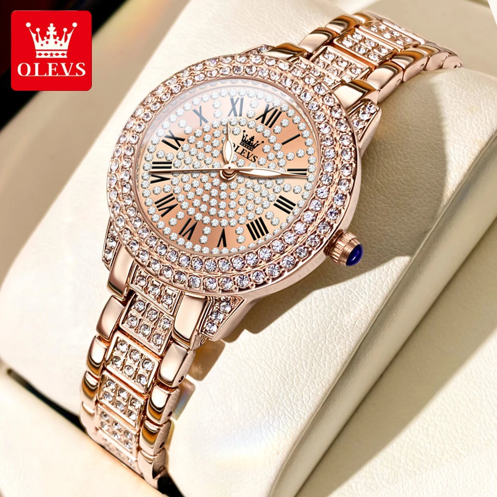 Damen Armbanduhr Fashion Luxus Quartz Armband Uhr Chronograph Business Schmuck