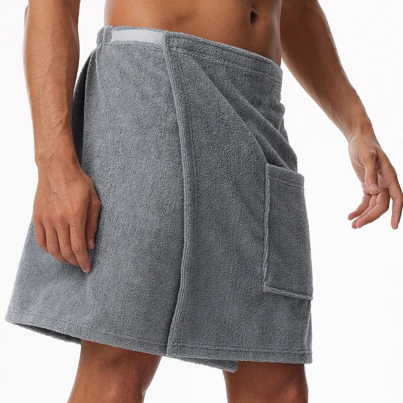 Saunatuch Herren Handtuch Saunakilt Sarong Kilt Wellness Sauna Tuch mit Tasche