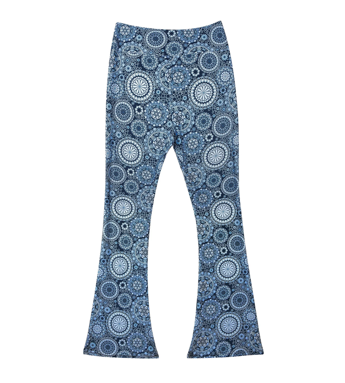 Damen Yoga Hose Bootcut Hüftjeans Schlaghose Flared Leggins Flower Power Retro
