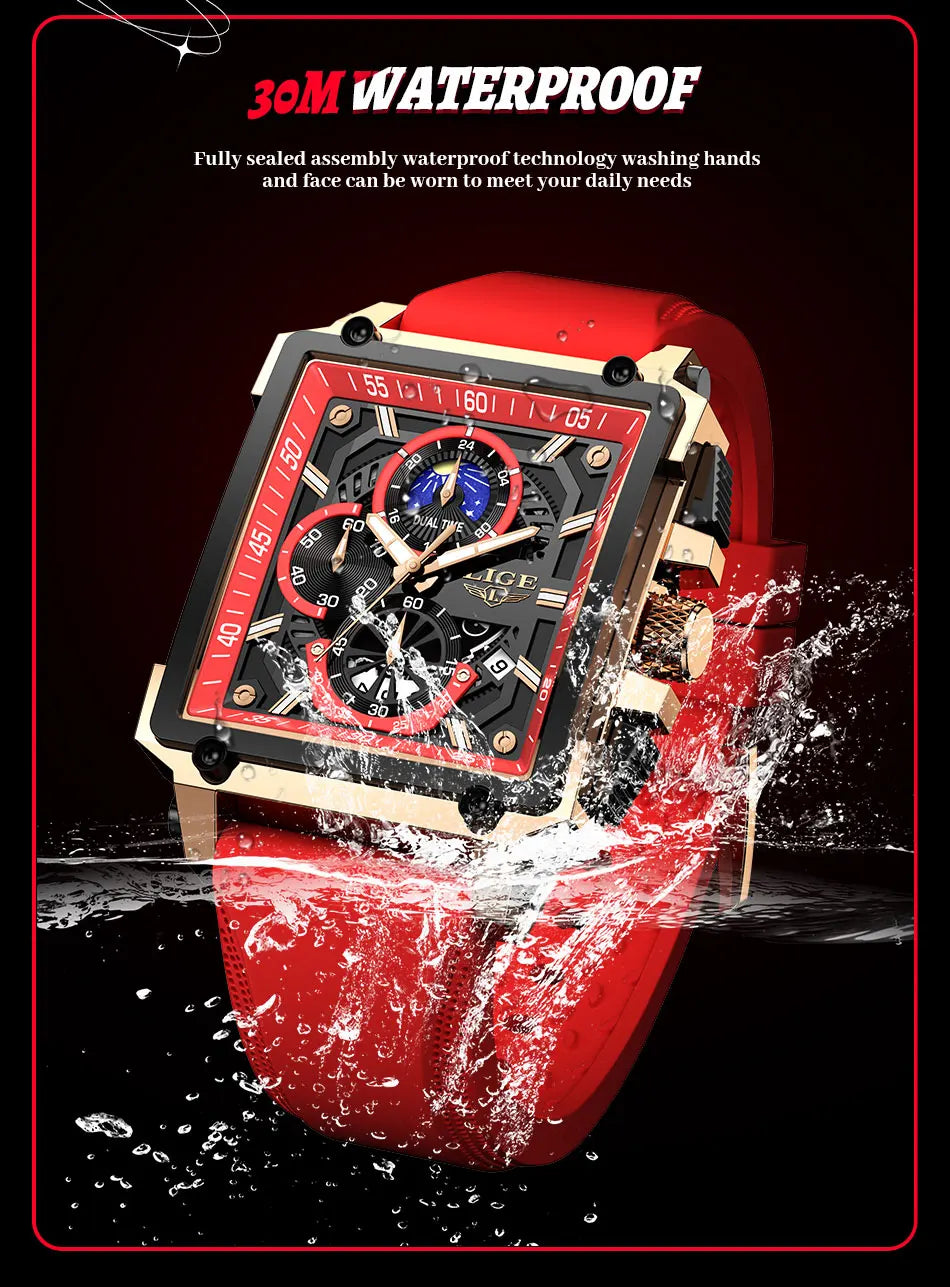 Orologio Uomo Quarzo Acciaio Inossidabile Orologio digitale Cronografo sportivo