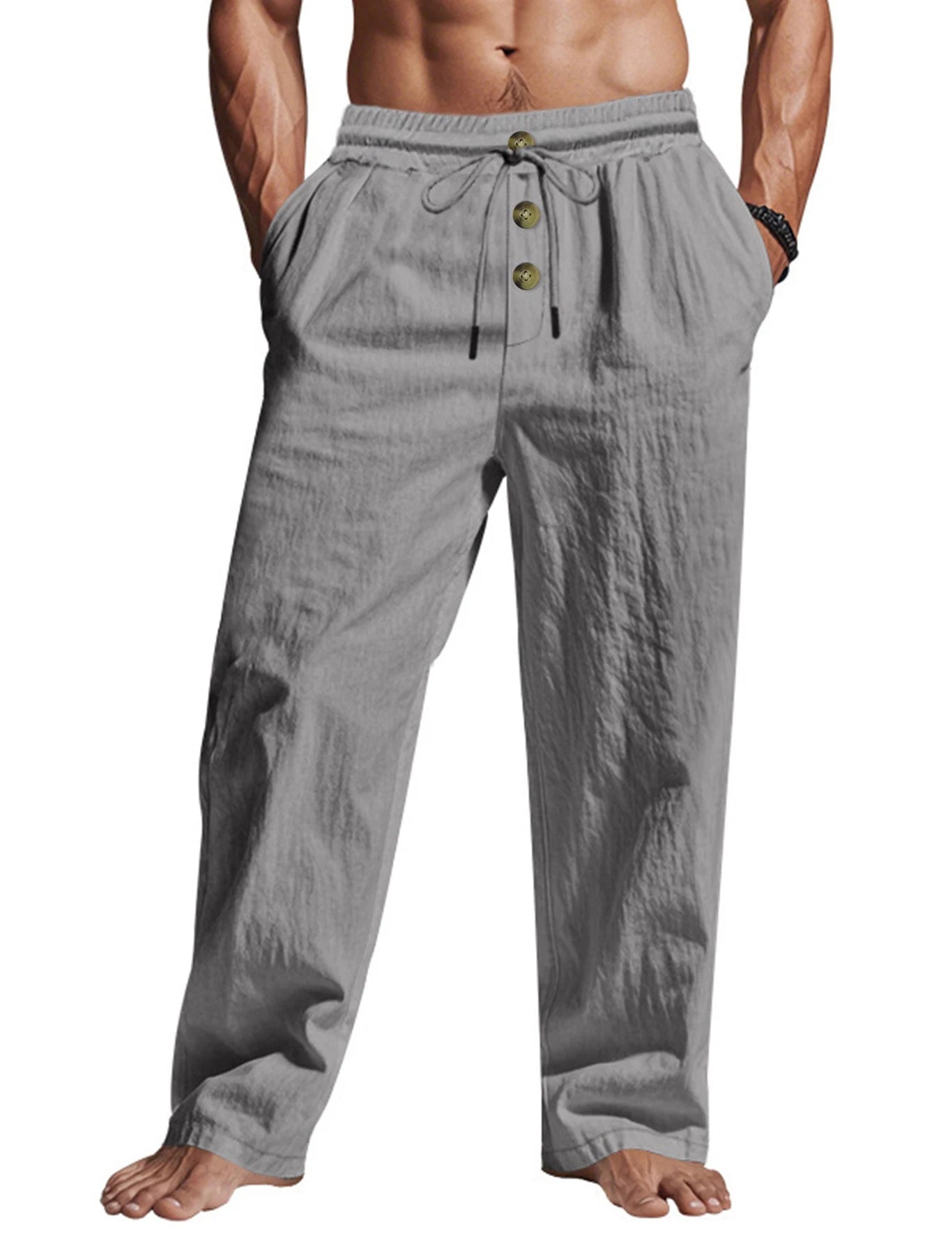 Männer Hose mit Kordelzug Freizeithose Pumphosen Pluderhosen Jogger Jogginghose