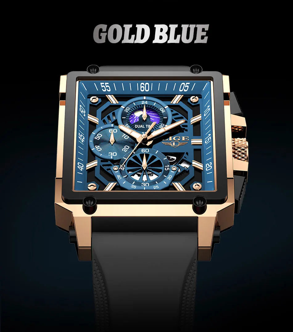 Orologio Uomo Quarzo Acciaio Inossidabile Orologio digitale Cronografo sportivo