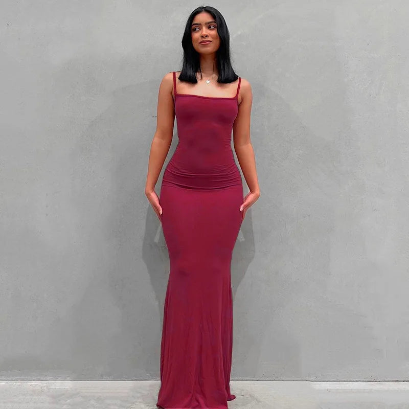 Damen Boho Sommerkleid Strandkleid Midikleid Freizeitkleid Ärmellos Trägerkleid