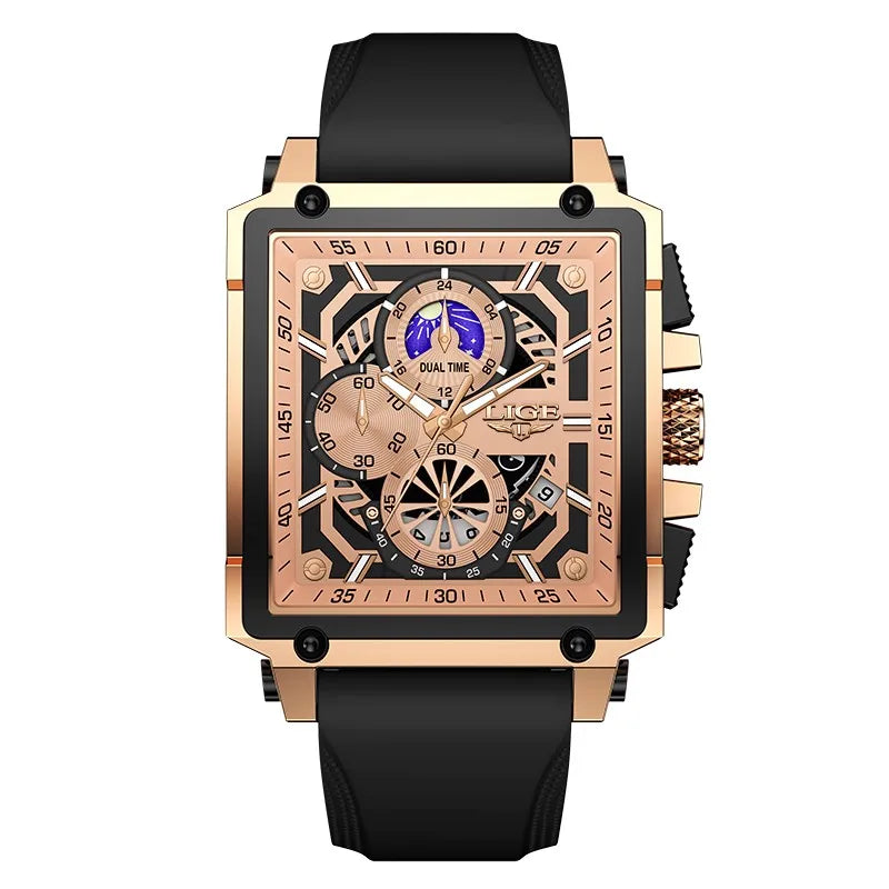 Orologio Uomo Quarzo Acciaio Inossidabile Orologio digitale Cronografo sportivo