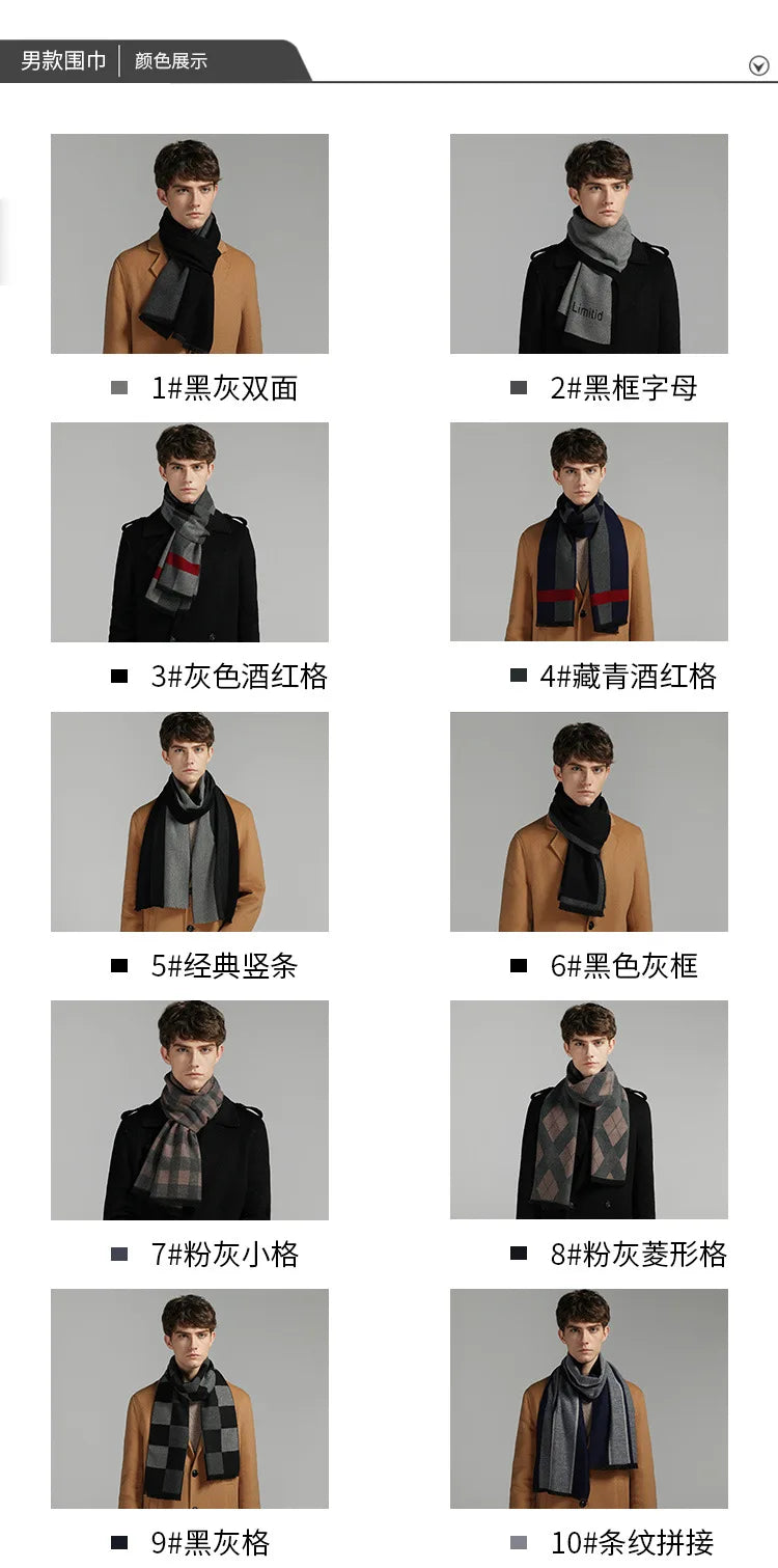 Herren Schal Winterschal Stola Schlauchschal Halstuch Wollschal Strickschal Loop