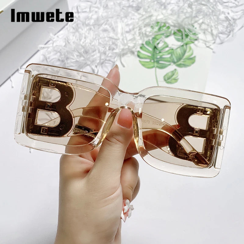 Designer Luxus Brille Sonnenbrille Damen Quadratische Übergröße Gläser Vintage