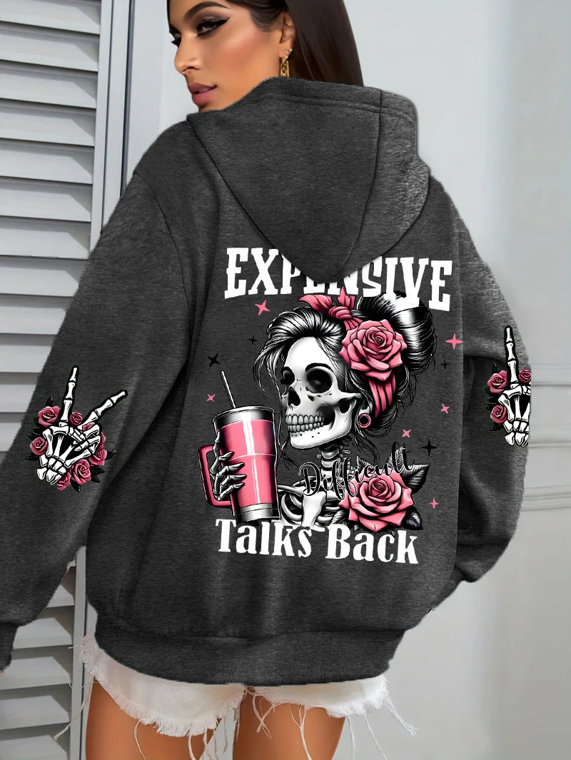 Punk Kapuzenpullover Sweatshirt Fleece Hoodie Pulli Damen Kapuzenpulli Shirt