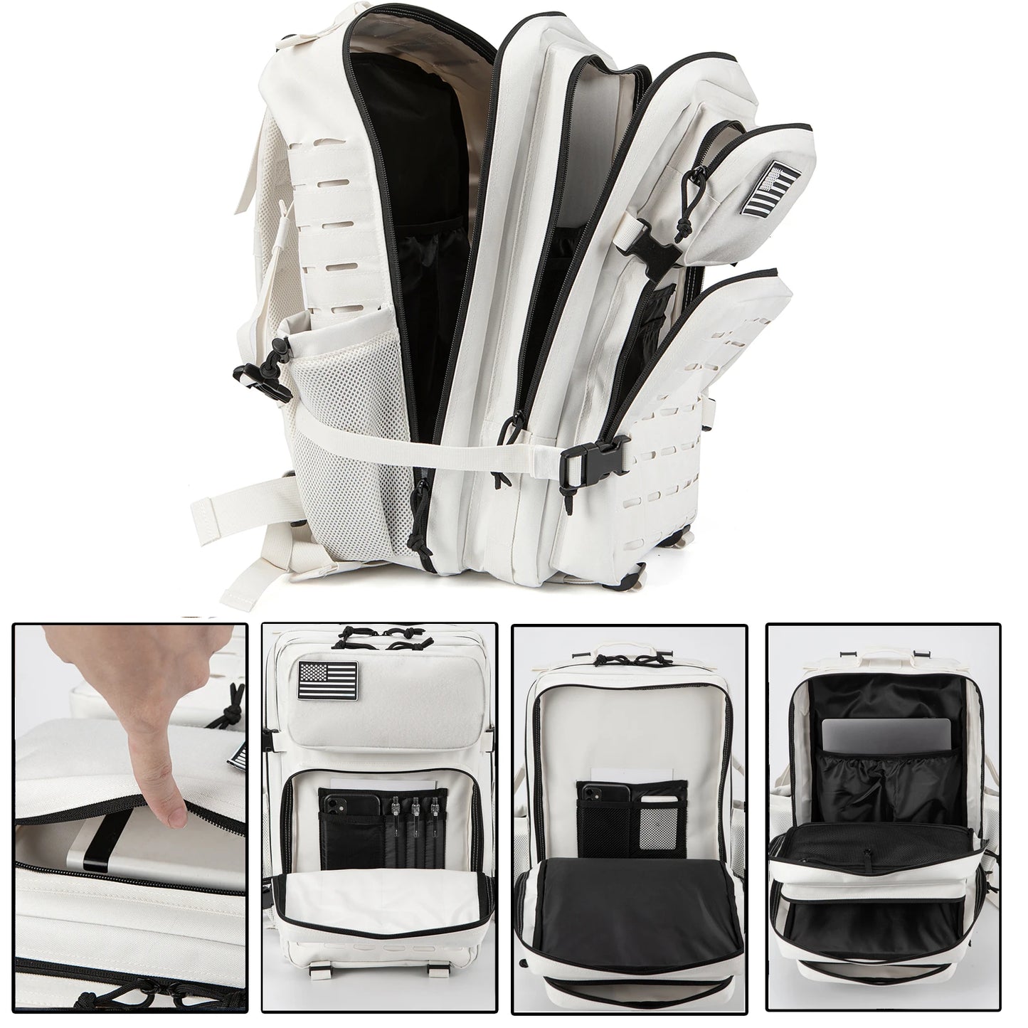 Taktischer Rucksack Laptoptasche RollTop Herren 36-55L Laptop Tasche Damen