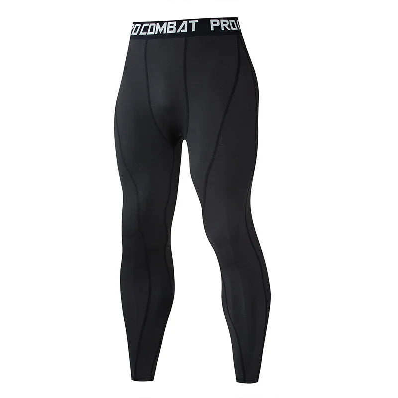 Pantaloni a Compressione da Uomo Leggings Calcio Corsa Palestra Leggins Calza
