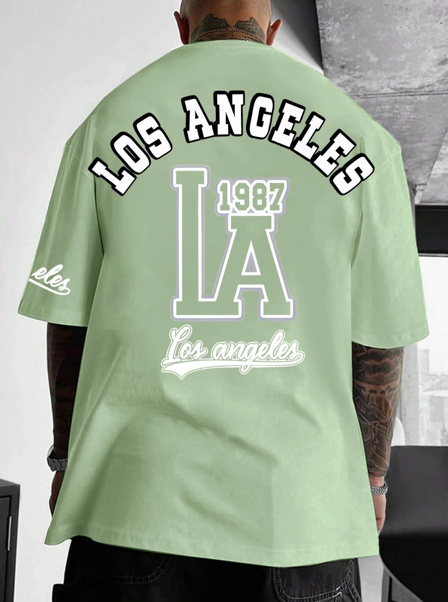 Herren T-Shirt Los Angeles Shirt Rundhals Streetwear Tank Top Hemd Polohemd