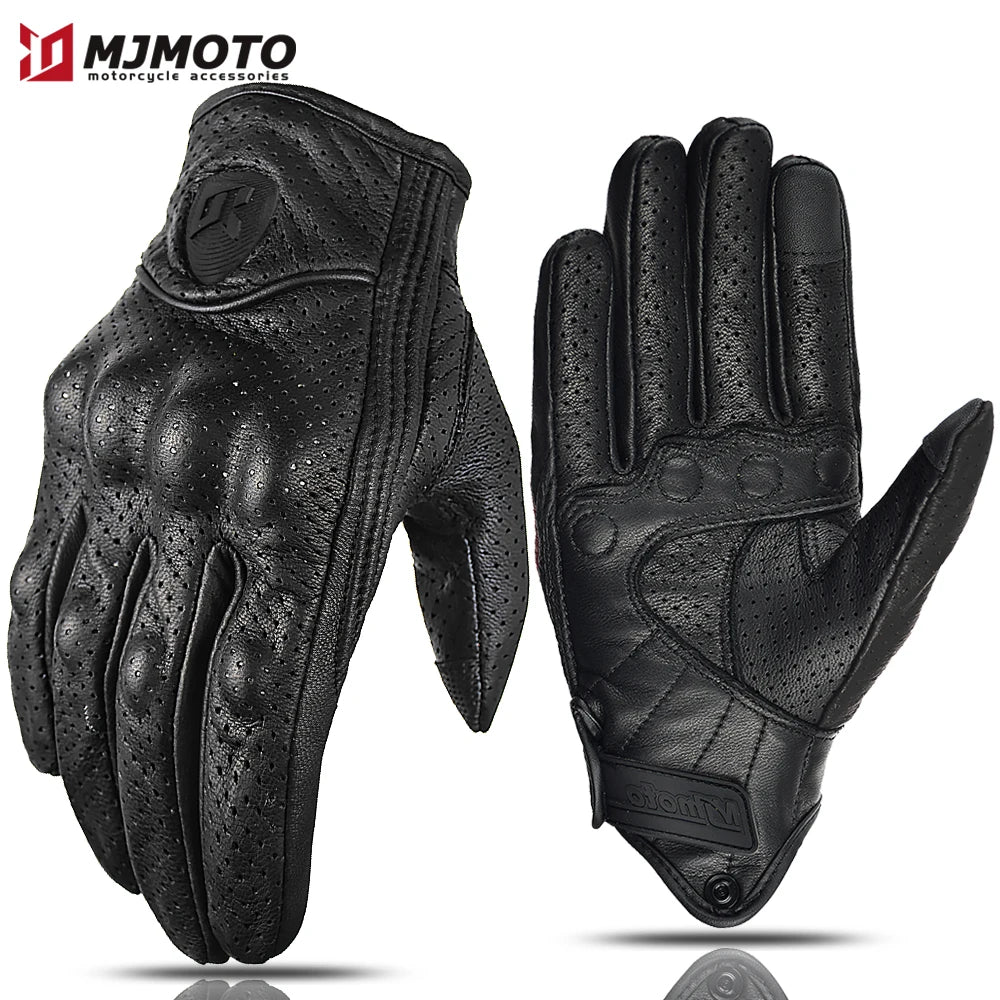 Motorradhandschuhe mit Knöchelprotektor Herren Motorrad Handschuhe Touchscreen