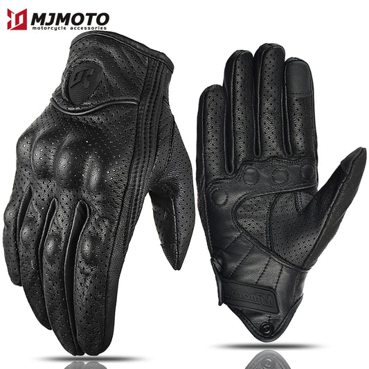 Motorradhandschuhe mit Knöchelprotektor Herren Motorrad Handschuhe Touchscreen