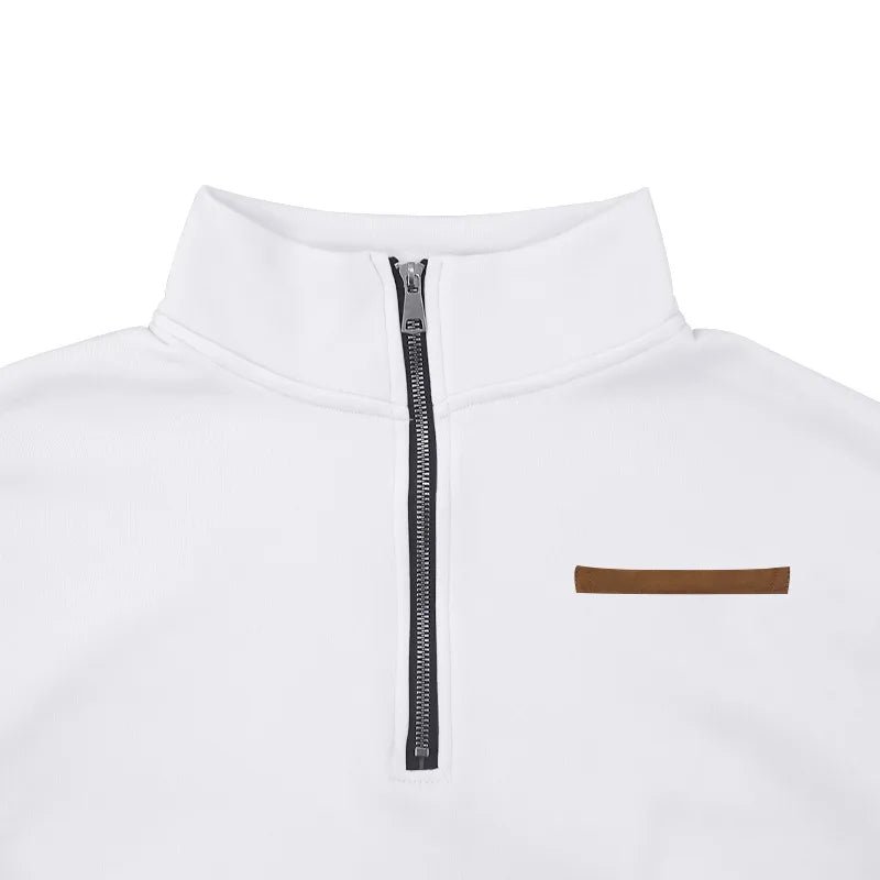 Herren Pullover Fleece Sweatshirt Troyer Pulli Sweater Stehkragen Langarmpulli