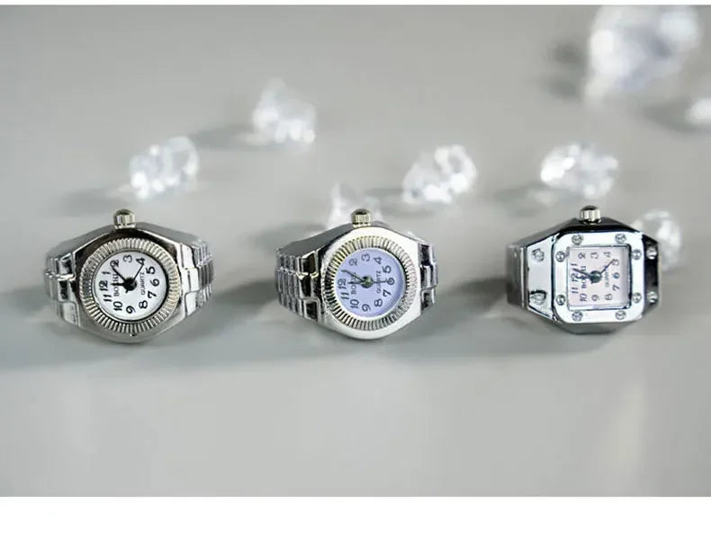 Fashion Fingeruhr Ringuhr Punk Finger Mini Uhr Quarzuhr Ring Herren Damen