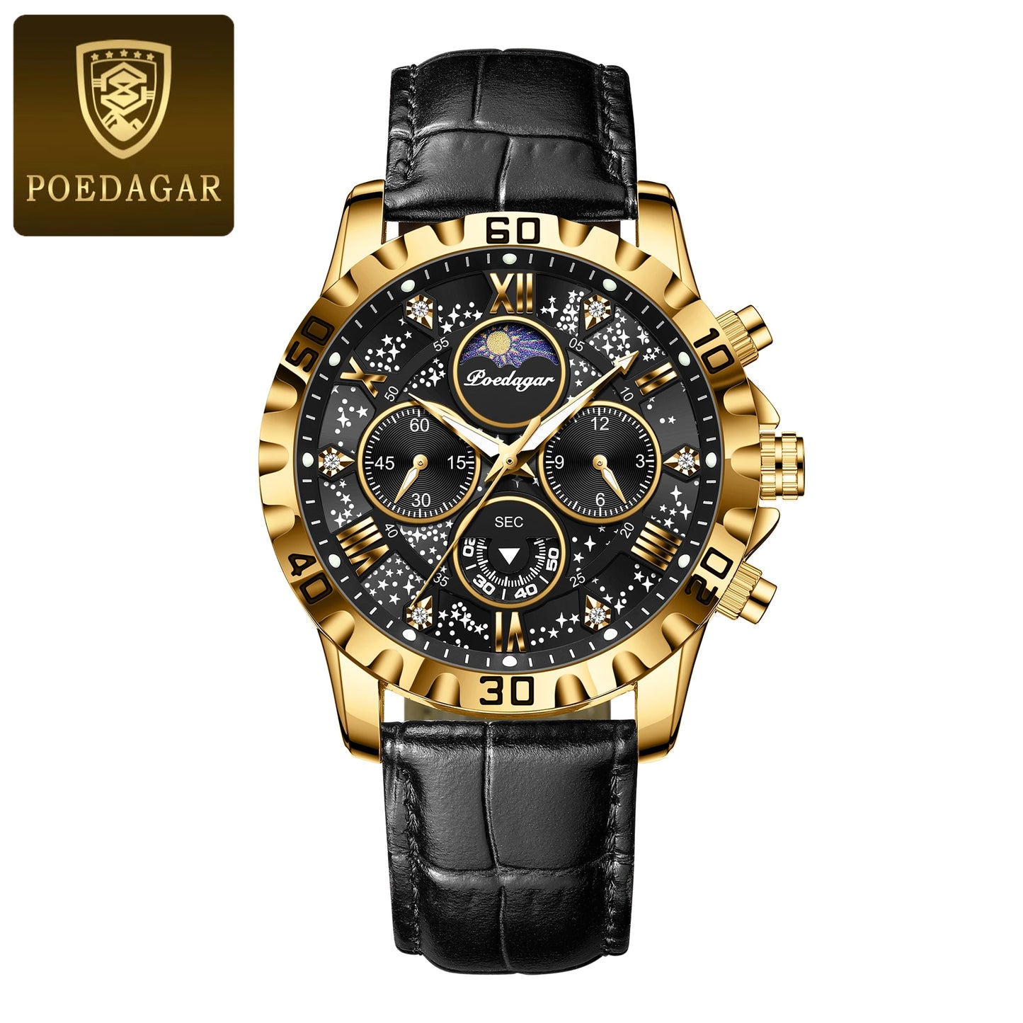 Herren Armbanduhr Digital Uhr Silber Edelstahl LED Quarzuhr Luxus Chronograph