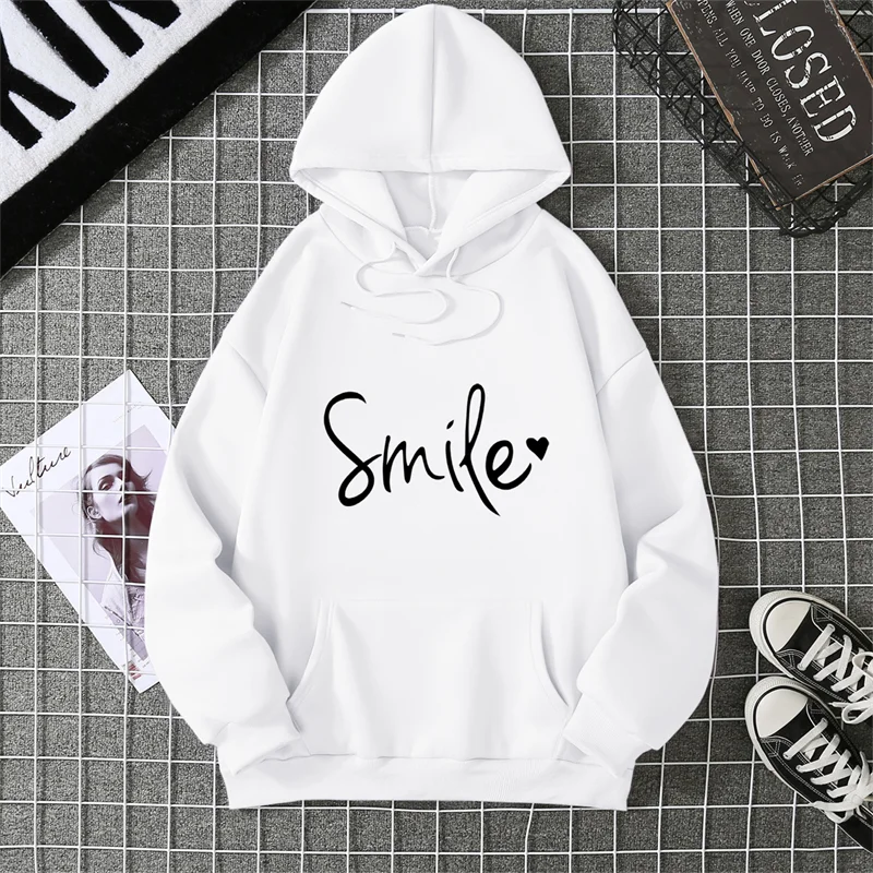 Smile Kapuzenpullover Sweatshirt Fleece Hoodie Pulli Damen Kapuzenpulli Shirt