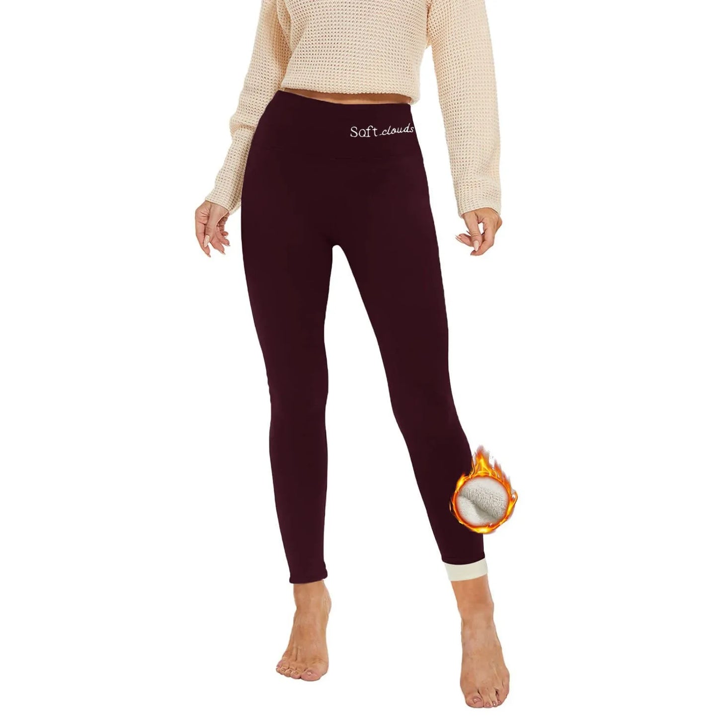 Frauen Hose Winter Leggins Warm Thermohose Innenfleece Blickdichte Strumpfhose