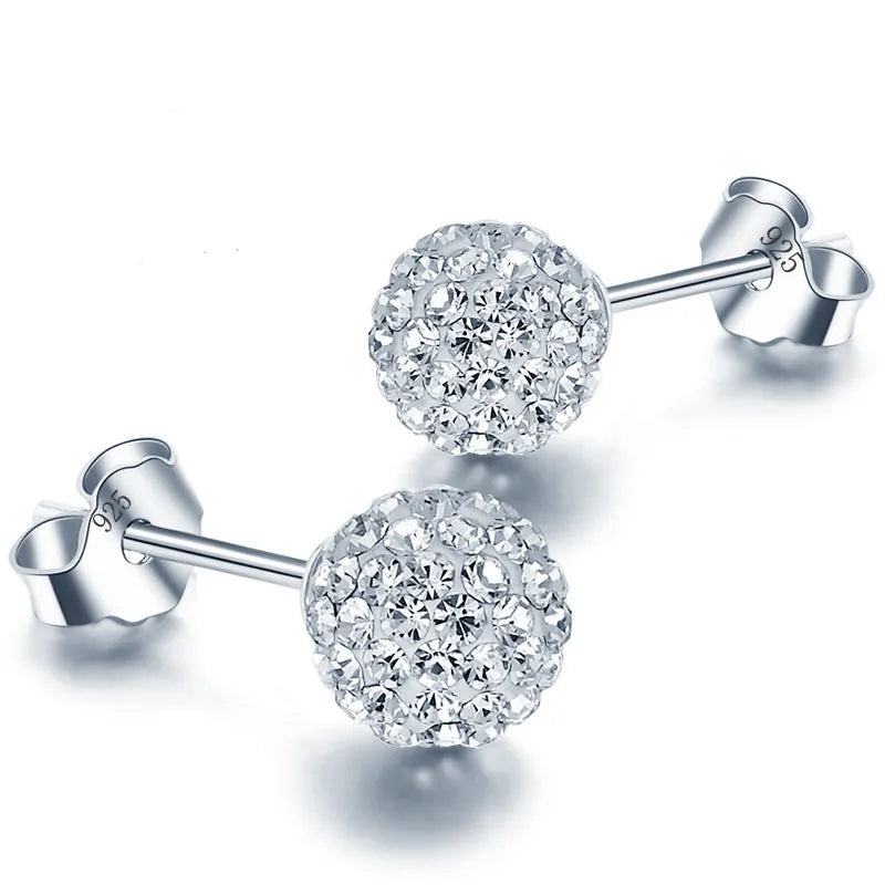1 Paar Ohrstecker aus 925 sterling Silber Ohrringe Ohrschmuck Zirkonia Creolen
