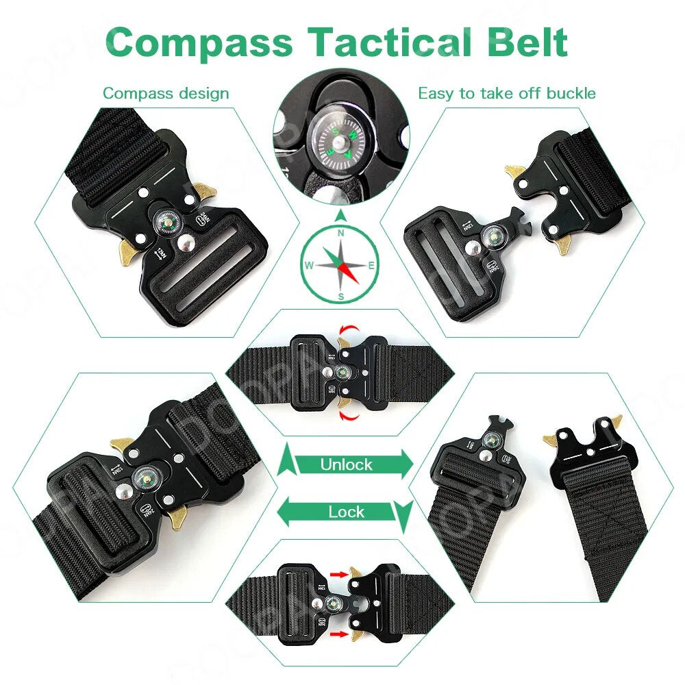 Herren Gürtel Armee Militär Military Belt Nylon Taktische Schnalle