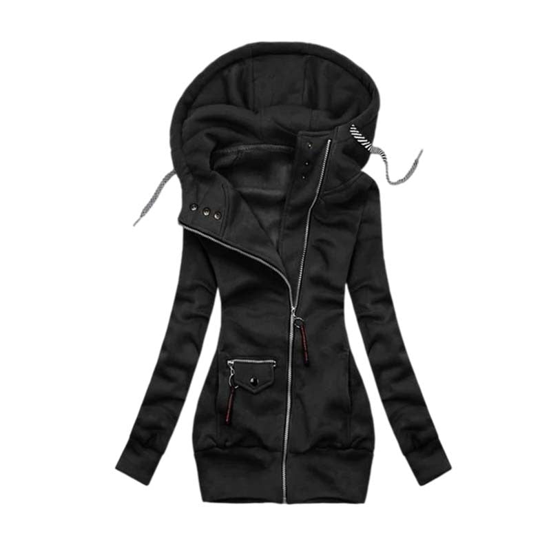 Kapuzenpullover Sweatshirt Pulloverkleid Hoodie Pulli Tunika Damen Sportkleid
Zipper