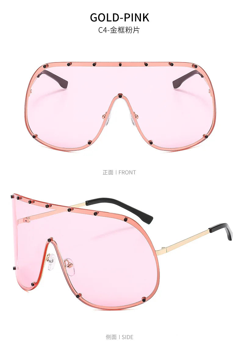Damen Sonnenbrille Designer Luxus Brille Quadratische Übergröße Gläser Vintage