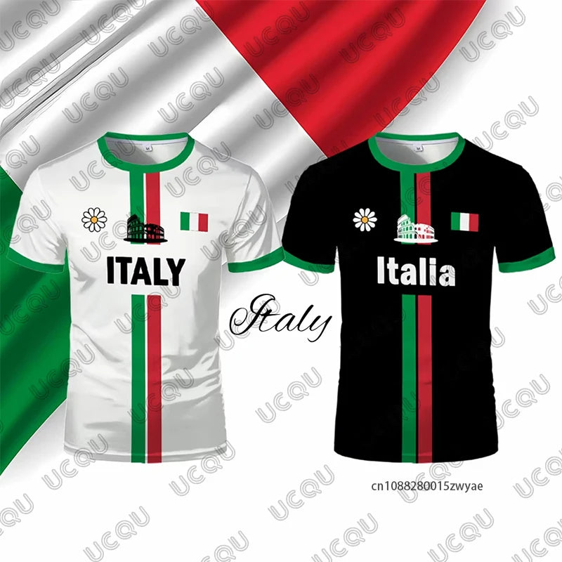 T-Shirt Uomo Manica Corta Italia Tops Maglietta Camicia Maglia Italy