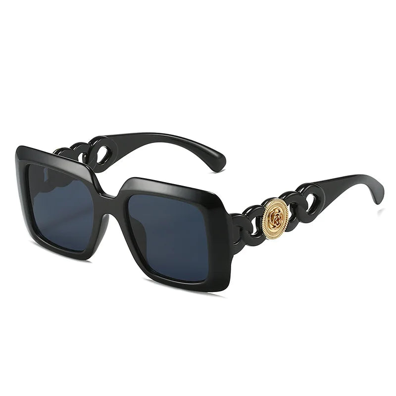Damen Sonnenbrille Designer Luxus Brille Quadratische Gläser Vintage UV400